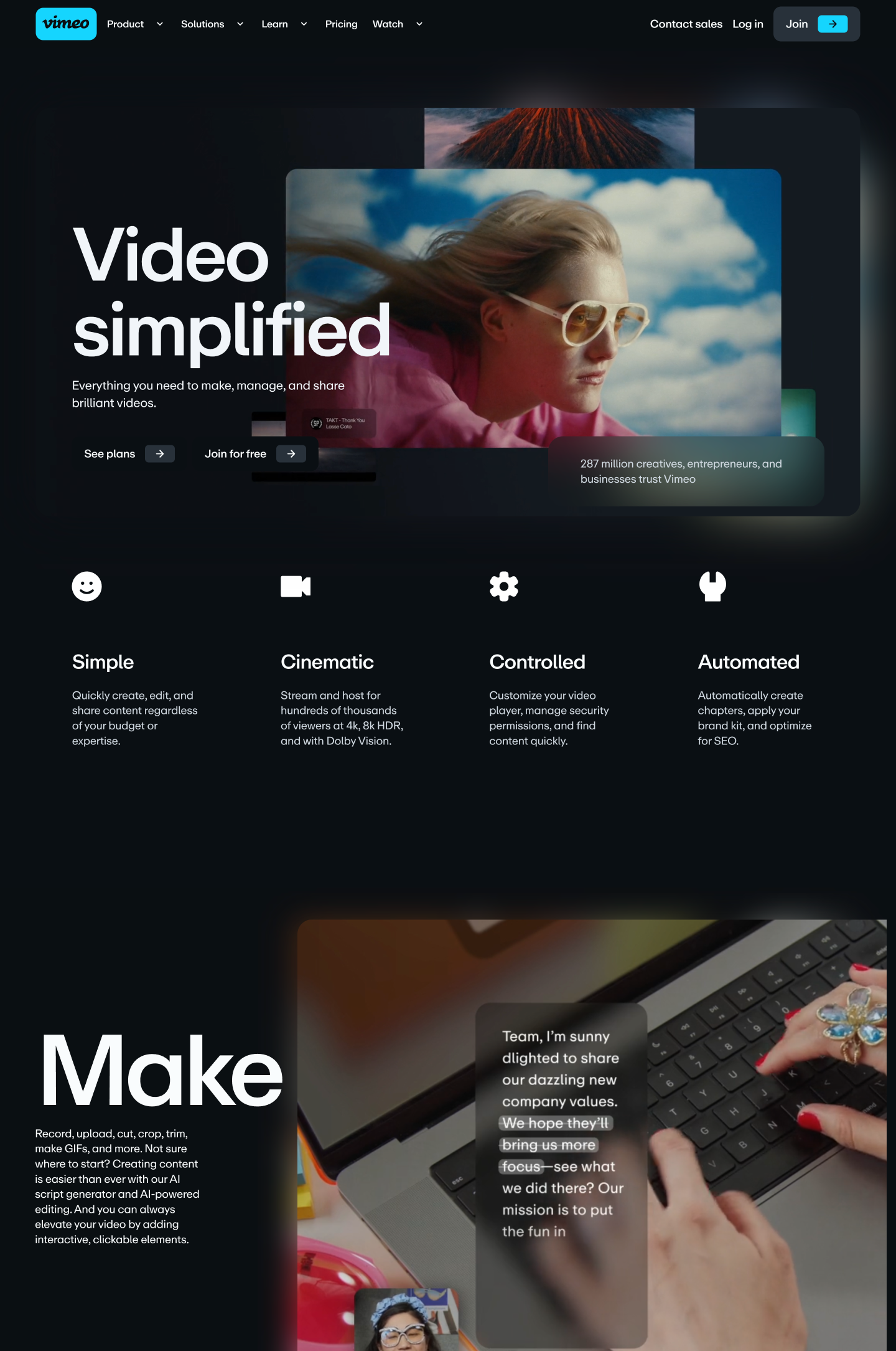 Vimeo Homepage - Uxfolk