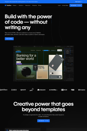 Webflow Homepage Screenshot