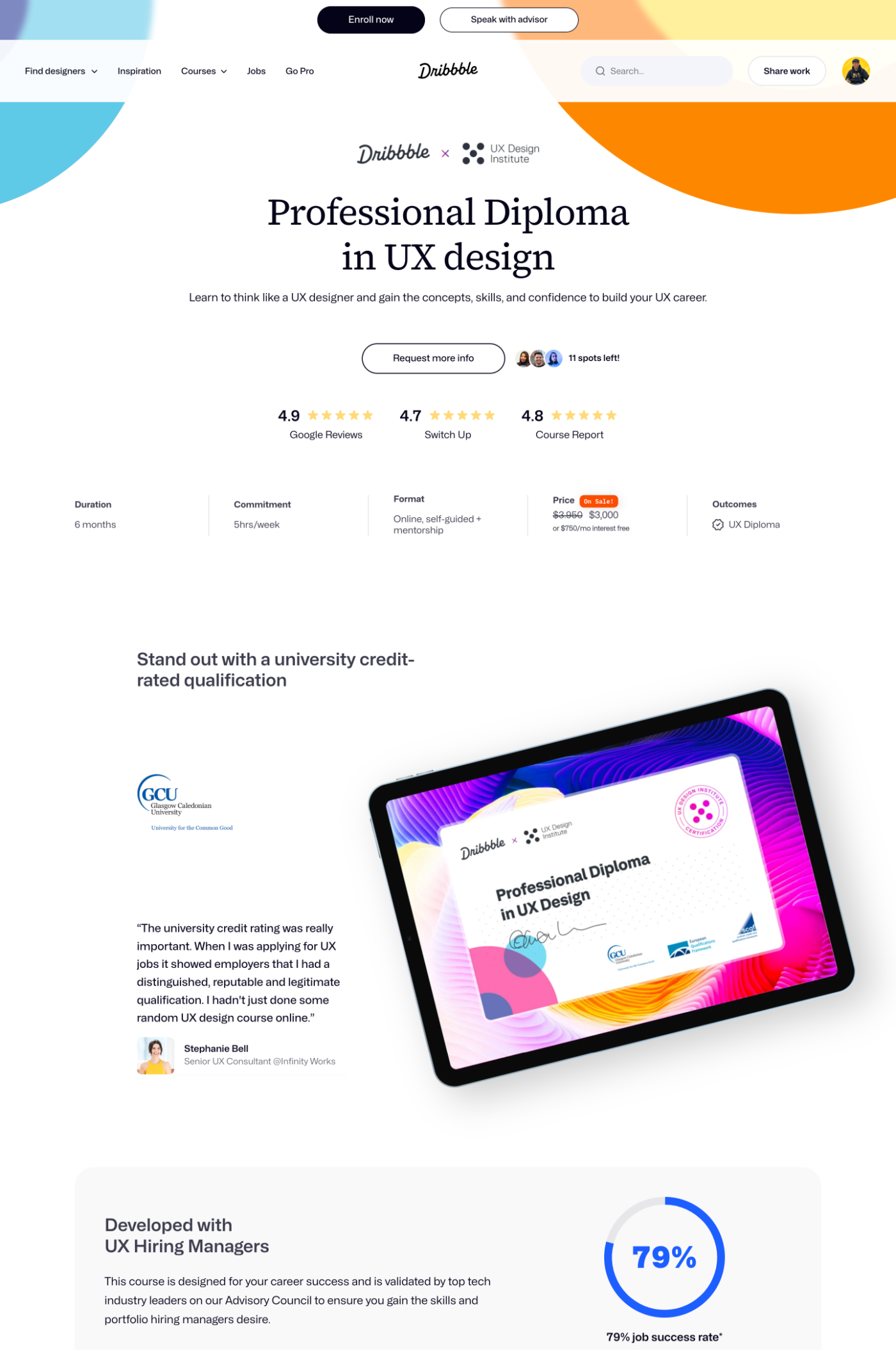 dribbble ux diploma Screenshot